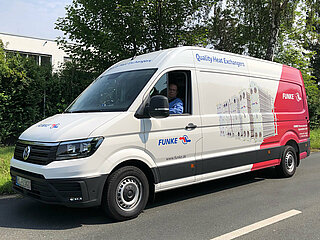 Service vehicle for local service and maintenance of FUNKE heat exchangers  